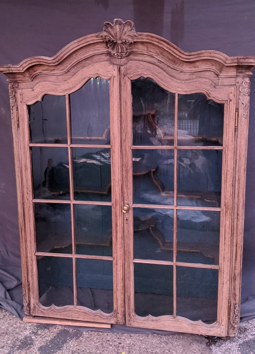 LARGE EARLY PEGGED FRENCH CABINET TOP WITH SHELVES