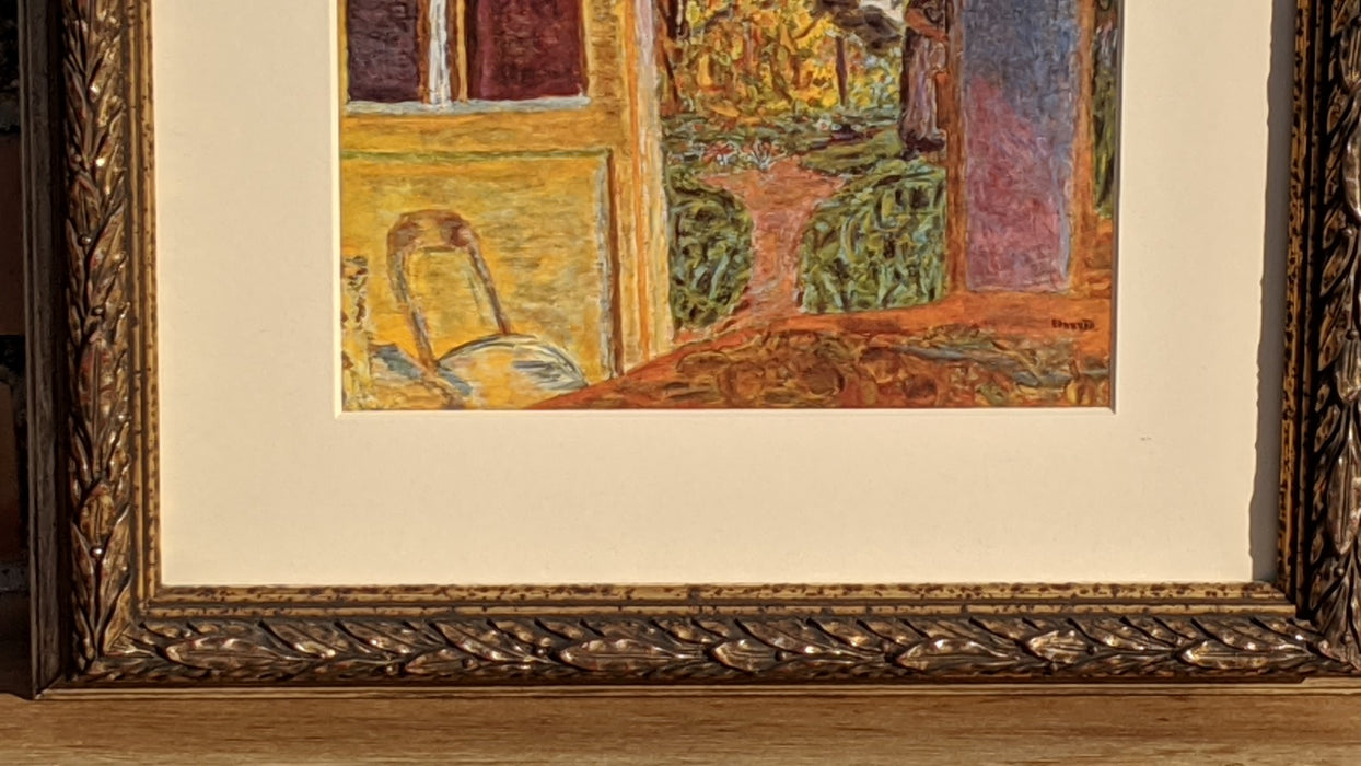 IMPRESSIONIST PRINT OF A VIEW FROM INSIDE