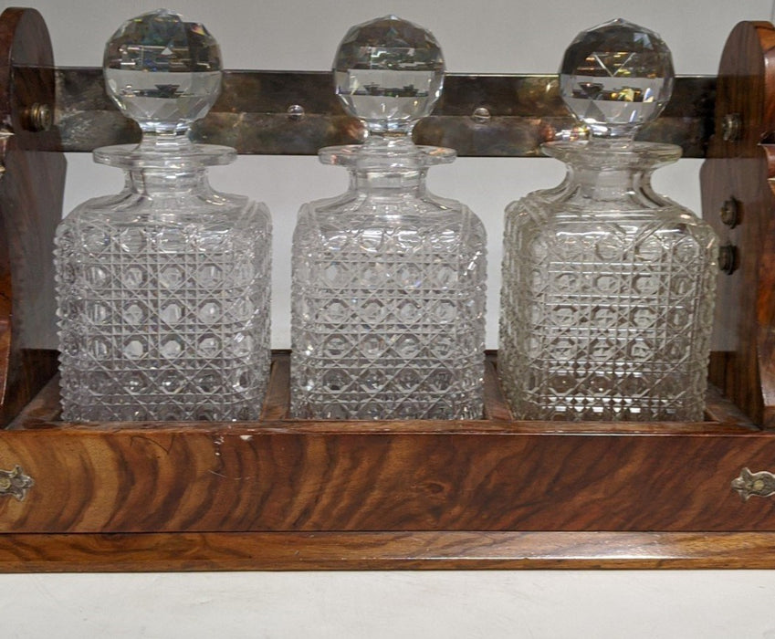 3 CRYSTAL DECANTER ENGLISH TANTALUS