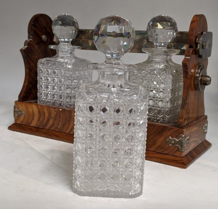 3 CRYSTAL DECANTER ENGLISH TANTALUS