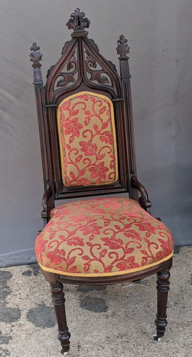 CARVED GOTHIC WALNUT CHAIR