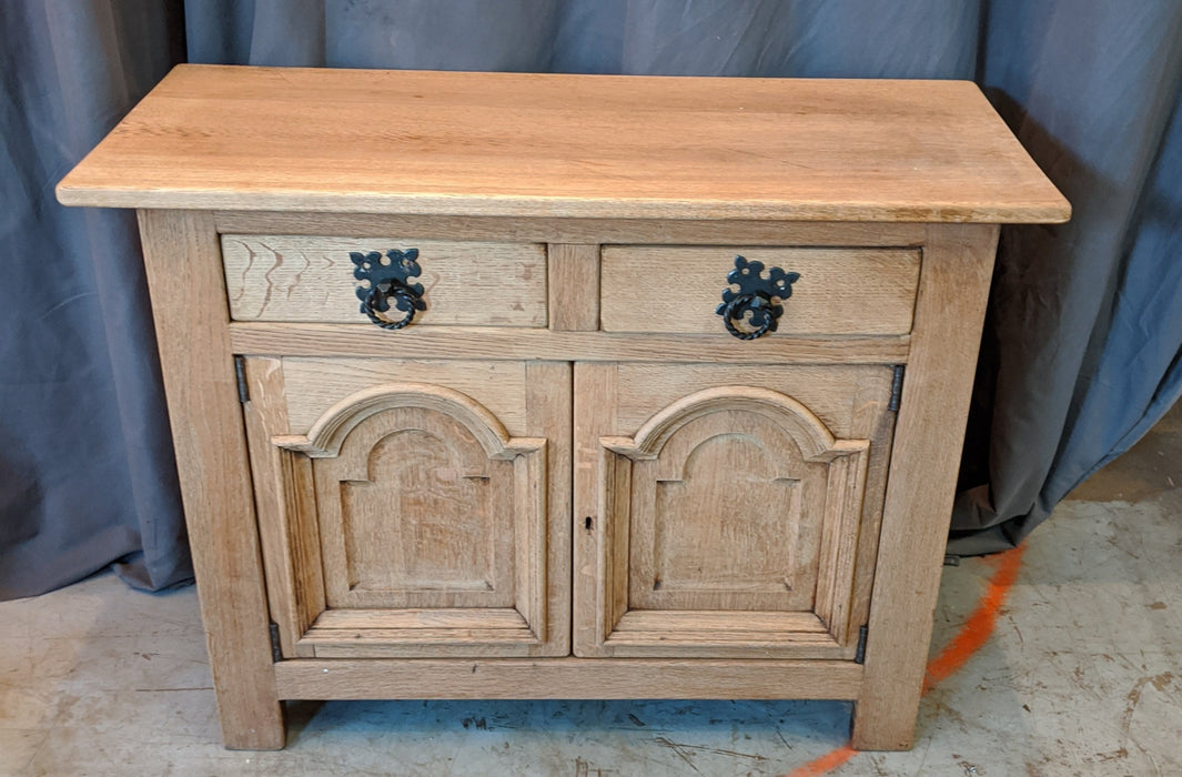 SMALL RAW OAK RUSTIC ARCHED DOOR CABINET