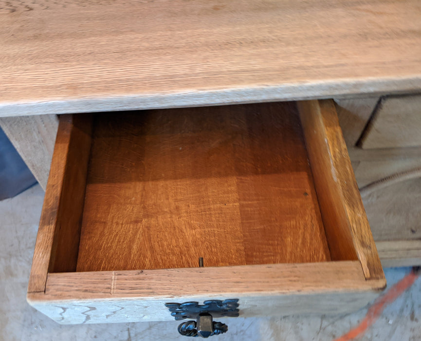 SMALL RAW OAK RUSTIC ARCHED DOOR CABINET