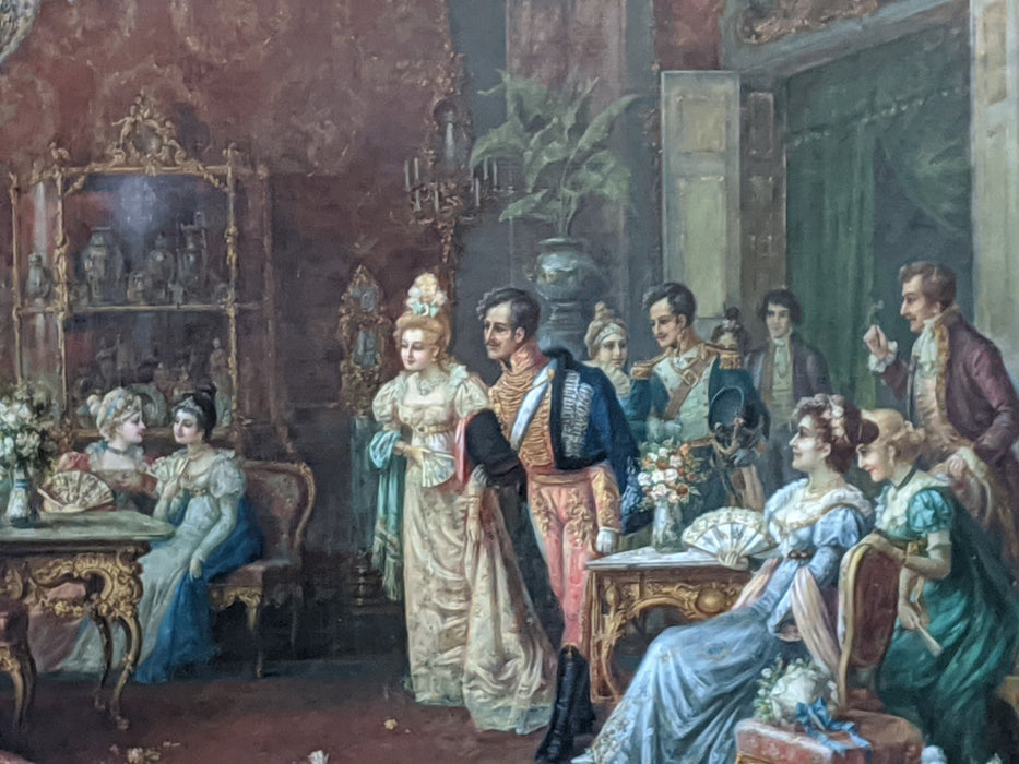 LARGE OIL PAINTING OF A NAPOLEAN RECEPTION BY HANS PINGGERA