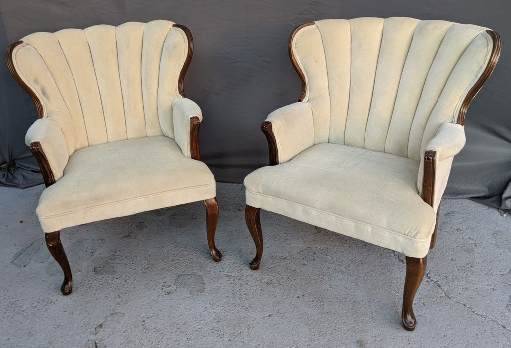 PAIR OF CHANNEL BACK CHAIRS