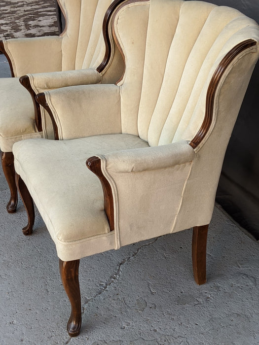 PAIR OF CHANNEL BACK CHAIRS