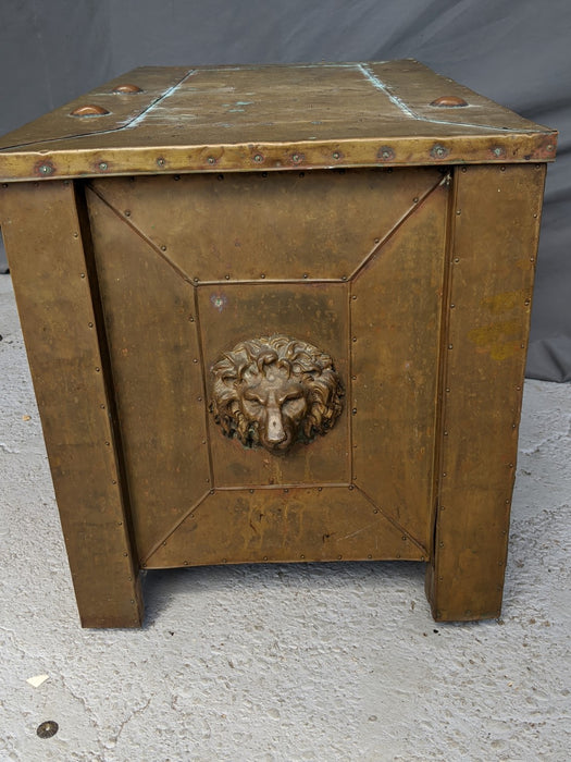 LARGE BRASS CLAD BOX AS FOUND