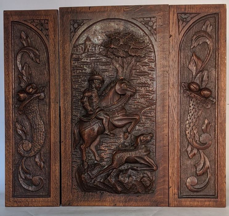 SET OF 3 CARVED FRENCH PANELS