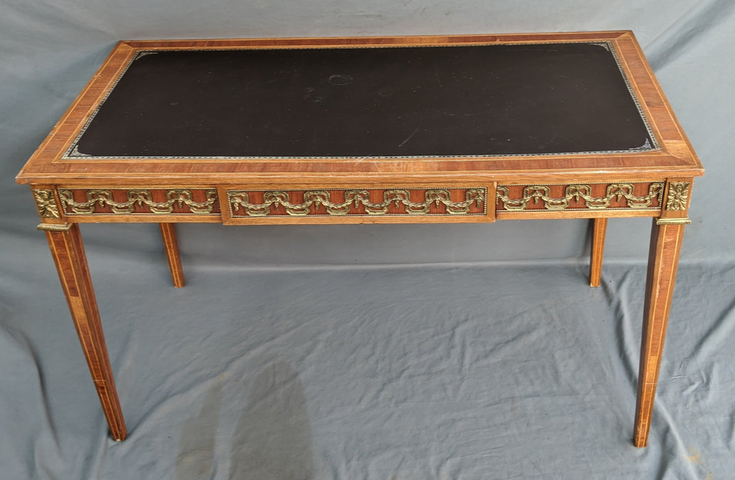 LOUIS XVI STYLE LEATHER TOP WRITING TABLE WITH DRAWER