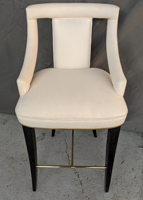 PAIR OF DESIGNER WHITE AND BLACK LACQUER STOOLS
