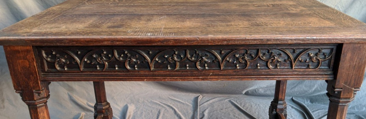 OAK GOTHIC LIBRARY TABLE