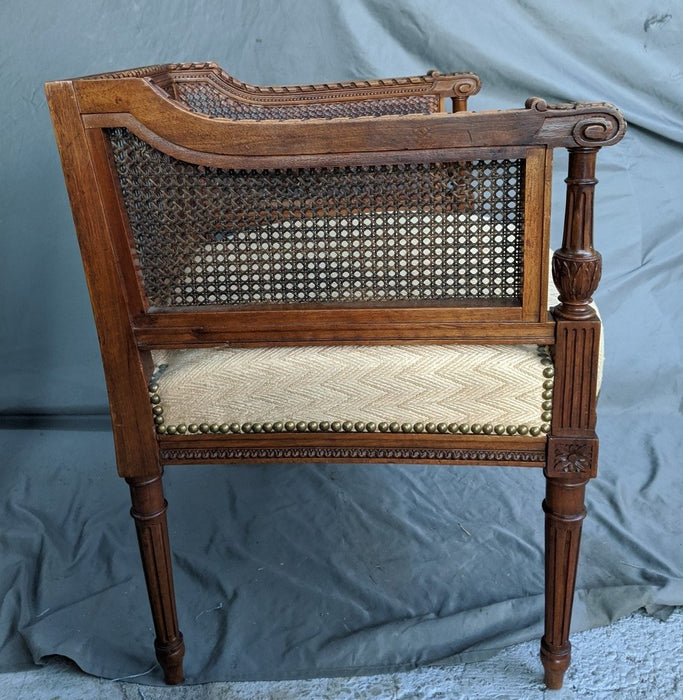 PETITE LOUIS XVI CANED CHAIR-AS IS SIDE CANING