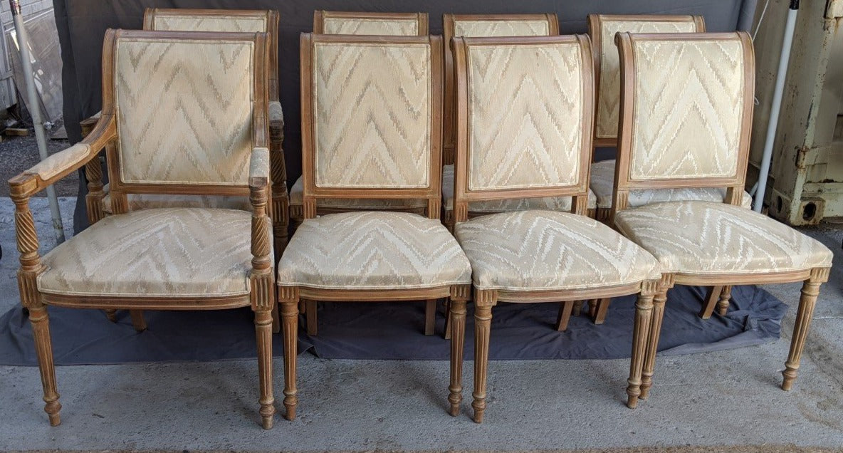 SET OF 8 LOUIS XVI STYLE DINING CHAIRS INCLUDING 2 WITH ARMS
