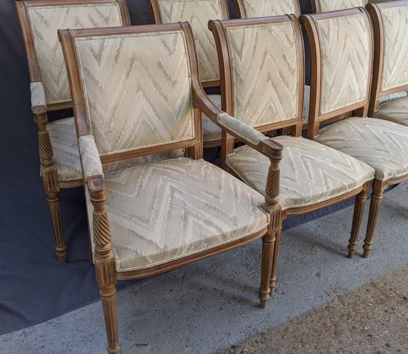 SET OF 8 LOUIS XVI STYLE DINING CHAIRS INCLUDING 2 WITH ARMS