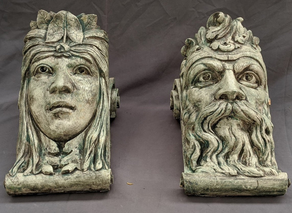 PAIR OF MAN AND WOMAN SCONCE SHELVES NOT OLD