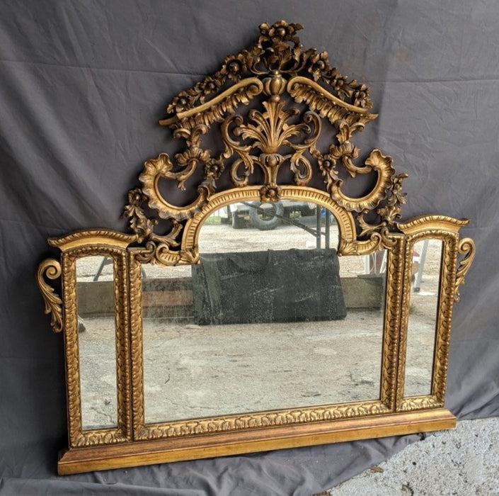 GOLD AS IS FRENCH 3 PANE VANITY MIRROR