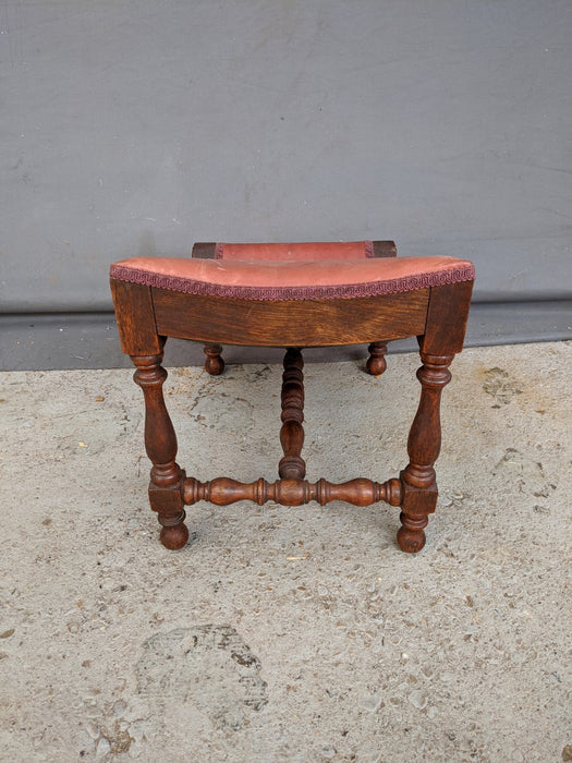 BROWN LEATHER GOUT STOOL
