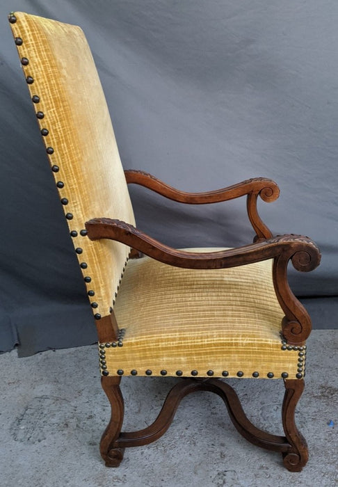 ACANTHUS CARVED STRAIGHT BACK OAK ARMCHAIR