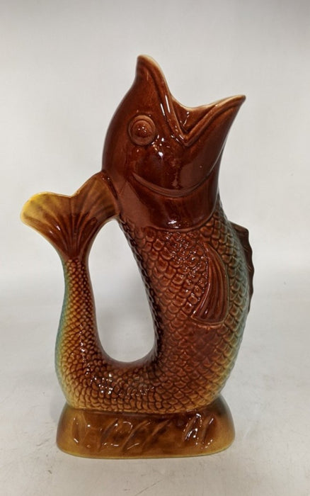 FRENCH MAJOLICA ST. CLEMENT GURGLING FISH PITCHER