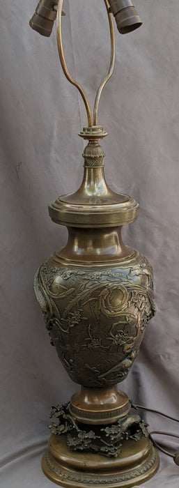 LARGE BRONZE ASIAN LAMP