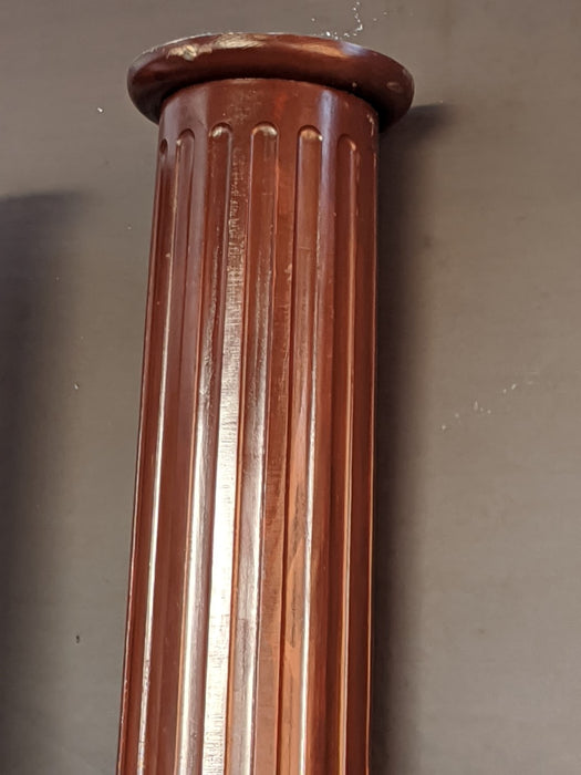 PAIR OF TALL MAHOGANY FLUTED COLUMNS