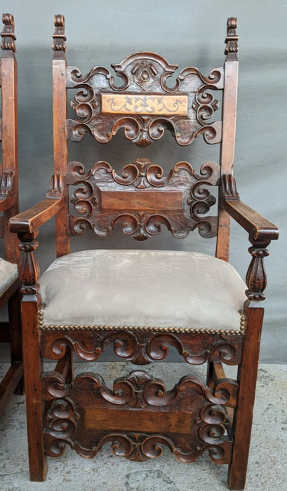 PAIR OF HIGHLY CARVED ITALIAN ARMCHAIRS