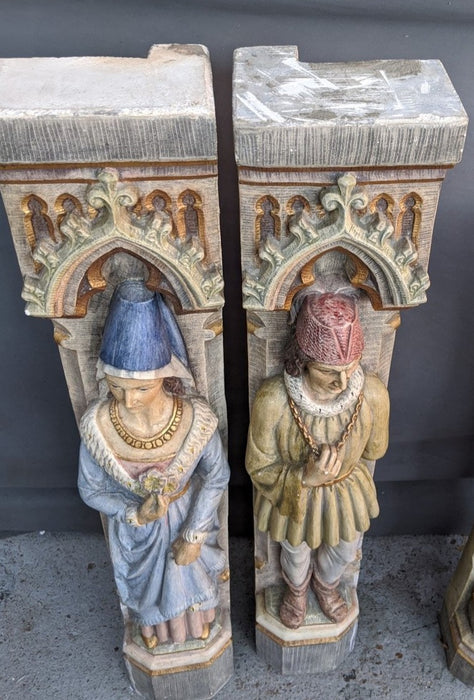 PAIR OF TALL LORD AND LADY PILASTERS