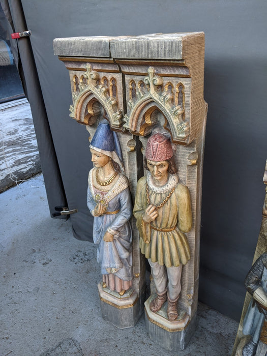 PAIR OF TALL LORD AND LADY PILASTERS