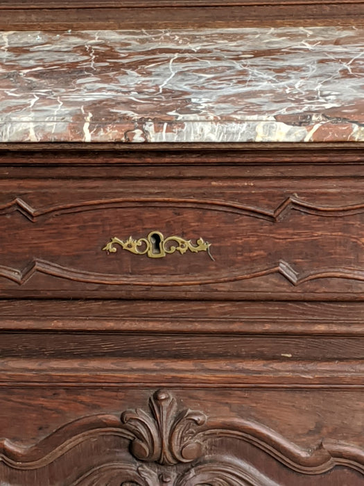 LOUIS XV WALNUT SERVER WITH LAVENTA MARBLE TOP