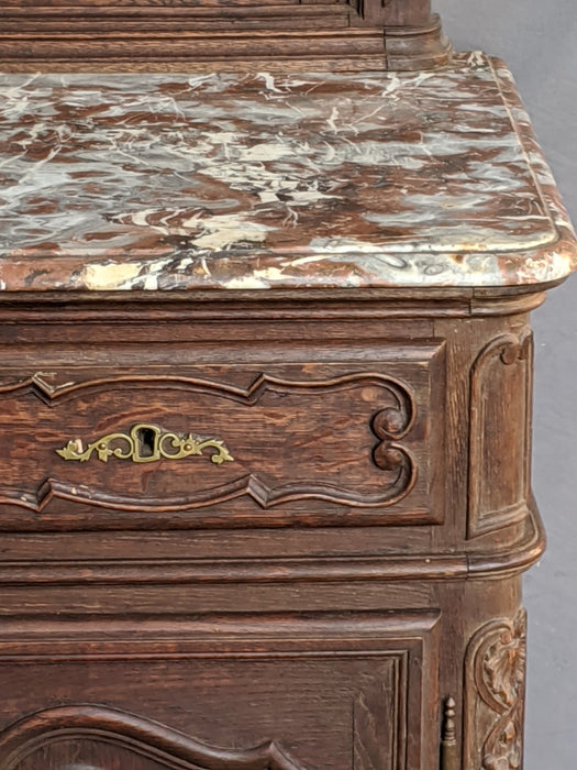 LOUIS XV WALNUT SERVER WITH LAVENTA MARBLE TOP