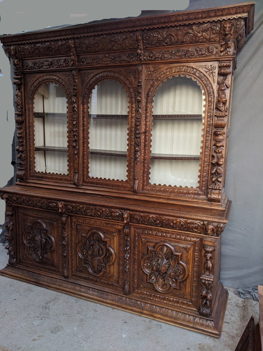 FANTASTIC 6 DOOR BLACK FOREST GAME CARVED BOOKCASE