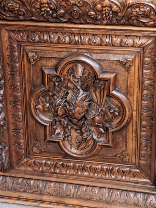 FANTASTIC 6 DOOR BLACK FOREST GAME CARVED BOOKCASE