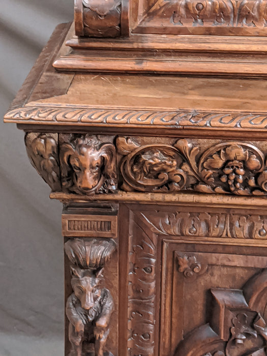 FANTASTIC 6 DOOR BLACK FOREST GAME CARVED BOOKCASE