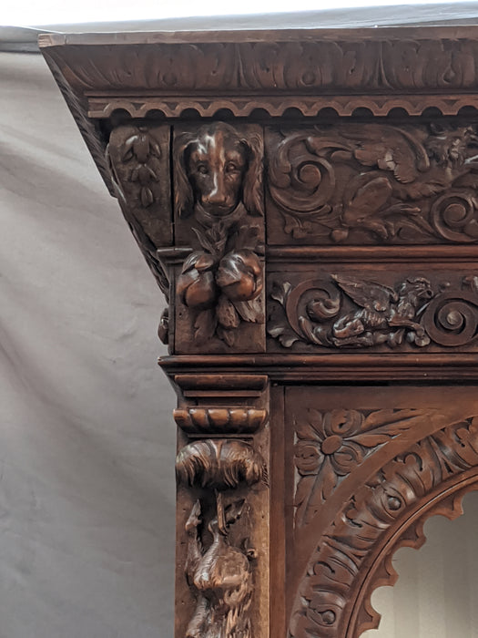 FANTASTIC 6 DOOR BLACK FOREST GAME CARVED BOOKCASE