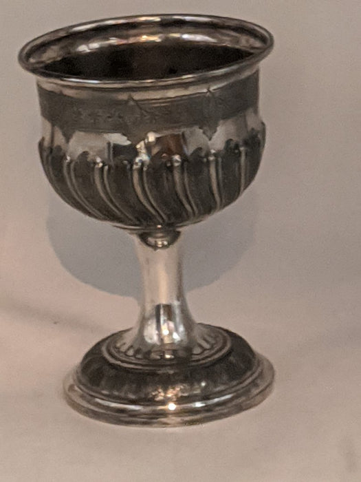HAND CHASED SILVER PLATE LARGE CHALICE