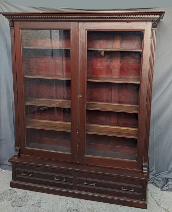 EASTLAKE TWO DOOR GLASS FRONT BOOKCASE