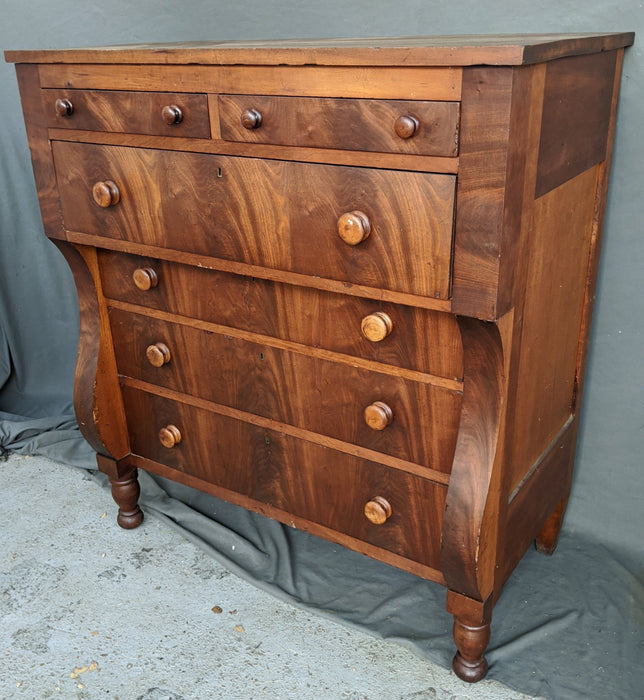 EARLY CHERRY OGEE CHEST WITH GOUGE