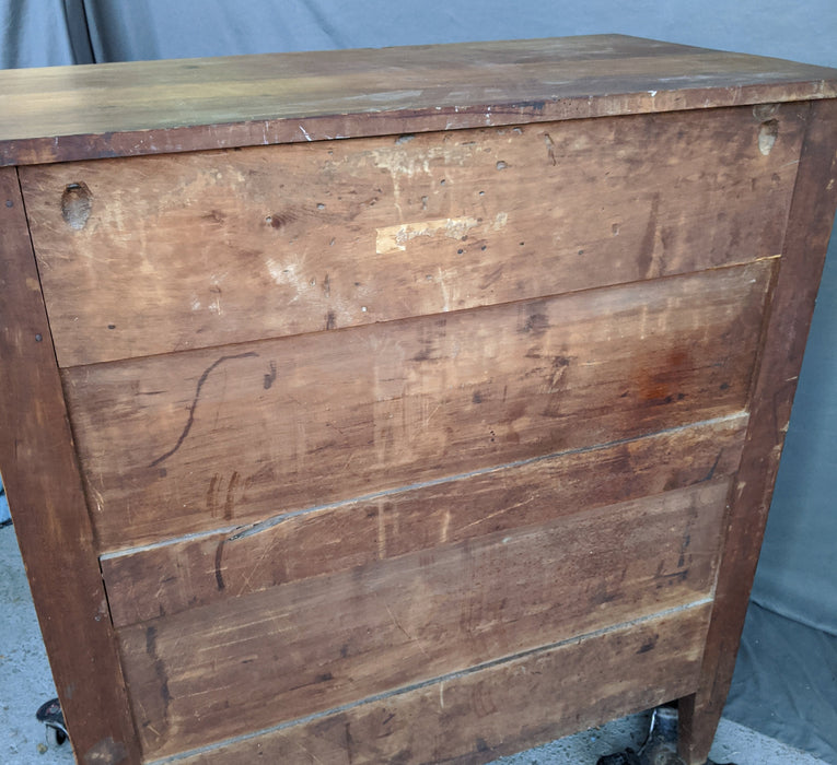 EARLY CHERRY OGEE CHEST WITH GOUGE