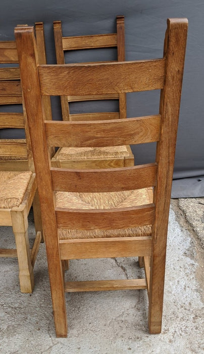 SET OF 6 OAK LADDER BACK CHAIRS