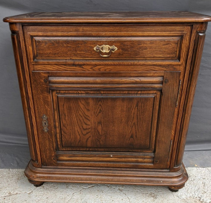WIDE DARK OAK JAM CABINET