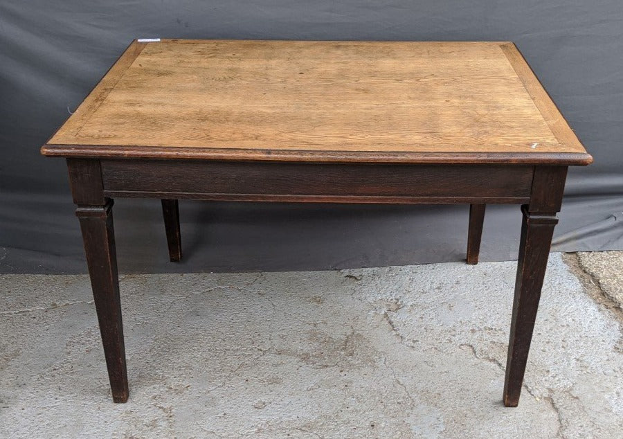 TAPER LARGE OAK LIBRARY TABLE