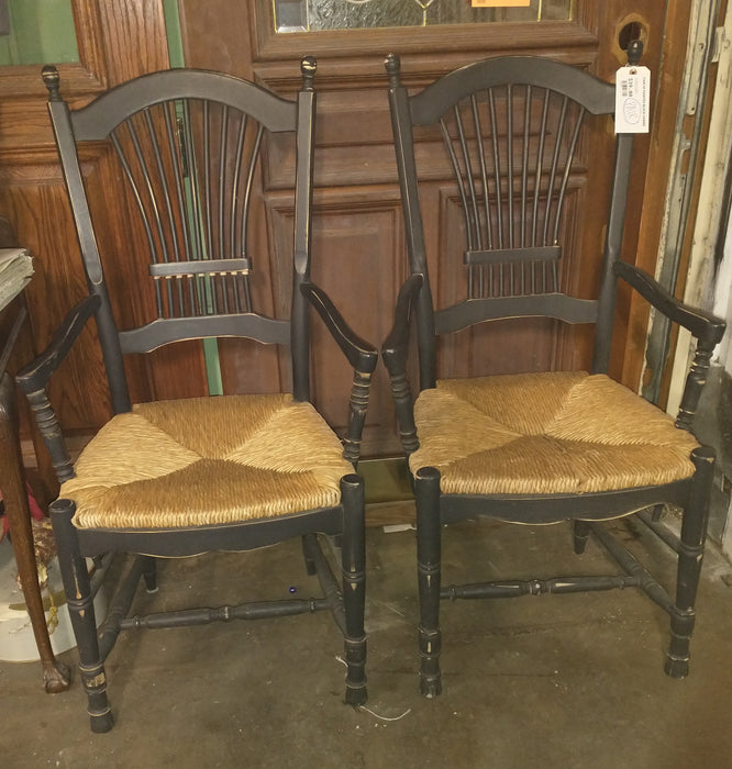 PAIR OF PAINTED BLACK CHAIRS