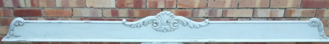 LOUIS XV PAINTED CARVED MAHOGANY PEDIMENT