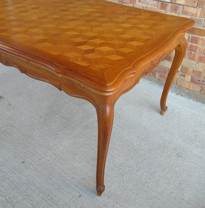 LOUIS XV STYLE OAK DRAWLEAF TABLE