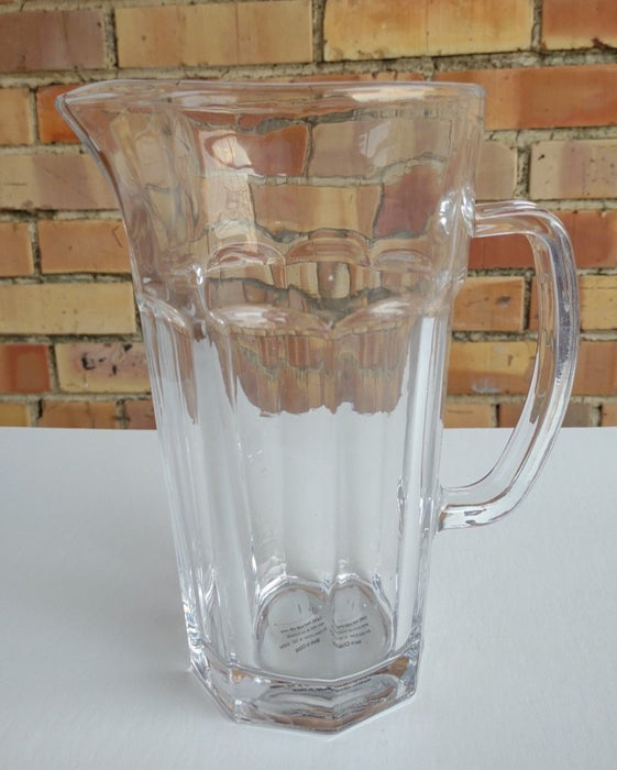 CLEAR GLASS WATER PITCHER-NOT OLD