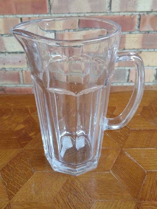 CLEAR GLASS WATER PITCHER-NOT OLD