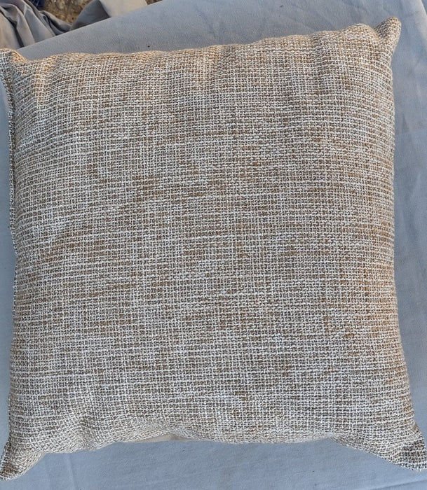 SMALL BROWN WOVEN  LOOK PILLOW