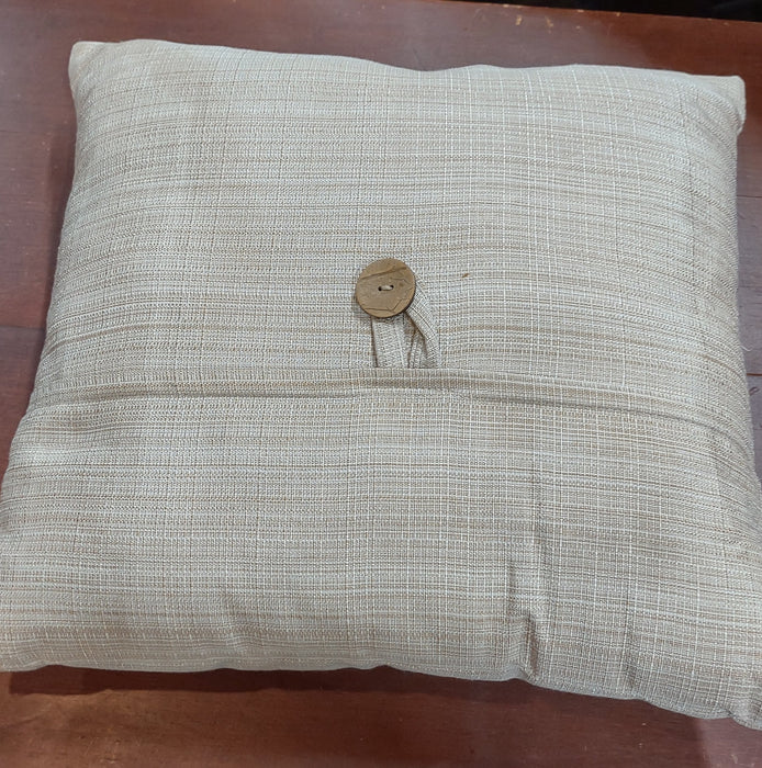 LIGHT BROWN PILLOW WITH BUTTON