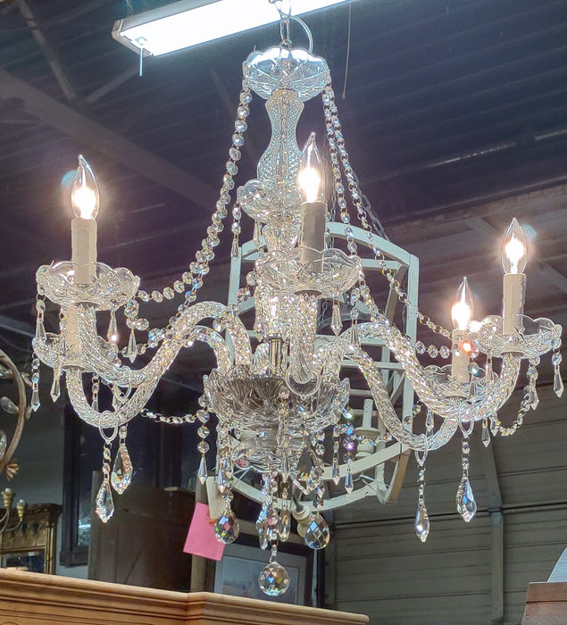 6 ARM CRYSTAL PRISM CHANDELIER