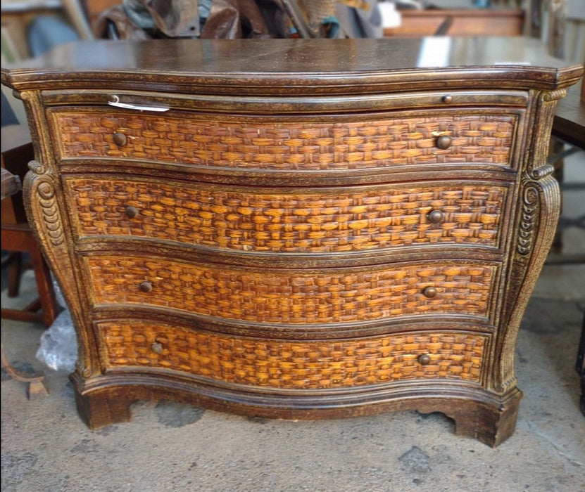 WOVEN DRAWER FRONT CHEST AS FOUND-NOT OLD